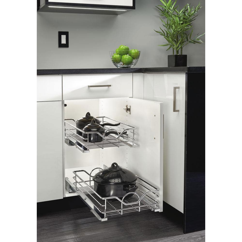 15 in. x 22 in. Single Cabinet Pull Out Basket with Soft Close - Hercitys