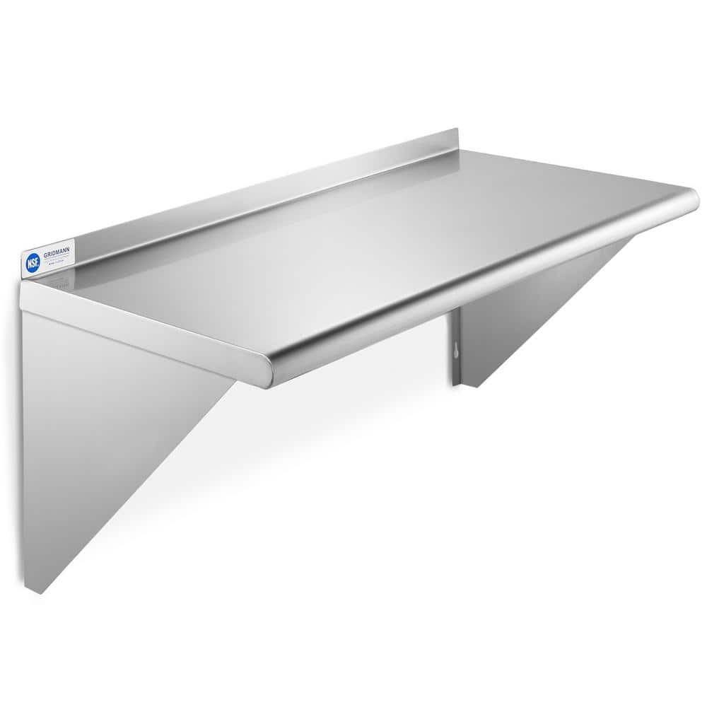 18 in. x 24 in. x 18.5 in. Stainless Steel Wall-Mount Garage Wall Shelf with Brackets - Hercitys