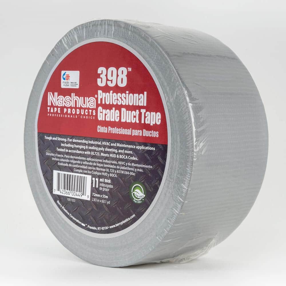 2.83 in. x 60.1 yds. 398 All-Weather Silver HVAC Duct Tape - Hercitys
