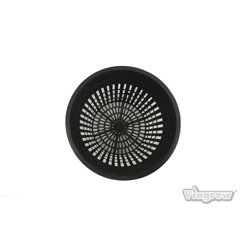 5 in. Black Round Cup with Slotted Black Plastic Mesh Net Pot (25-pack) - Hercitys
