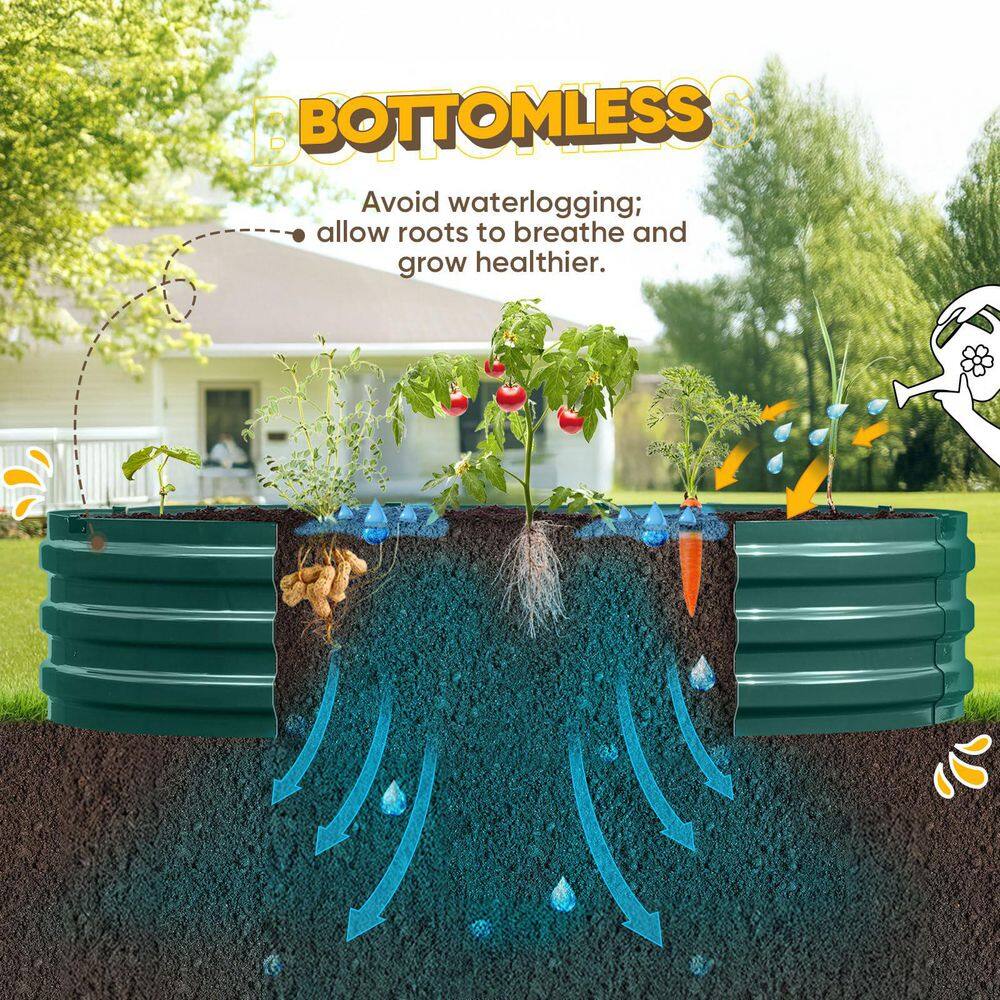 47 in. L x 24 in. W x 12 in. H Metal Planter Garden Raised Garden Bed（Green） - Hercitys