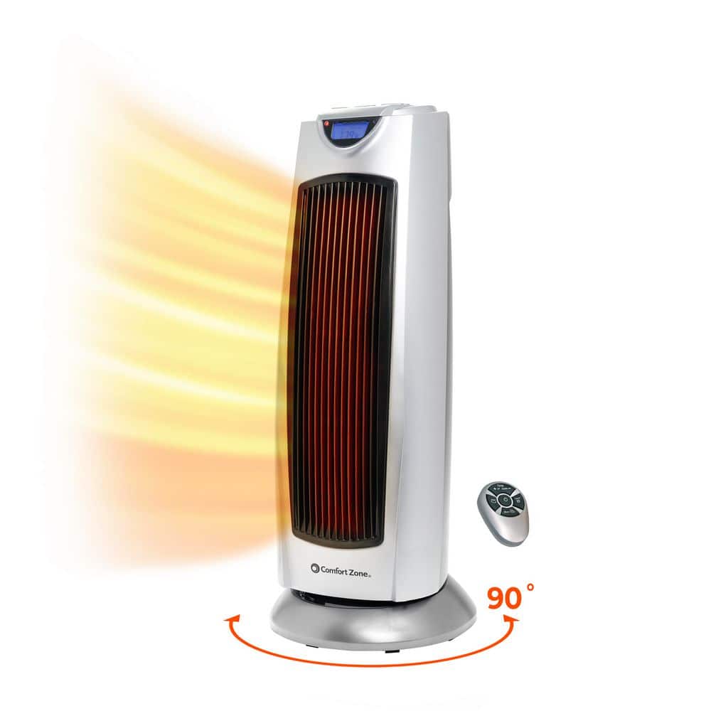 1500-Watt Digital Ceramic Oscillating Electric Tower Heater with Fan and Remote - Hercitys