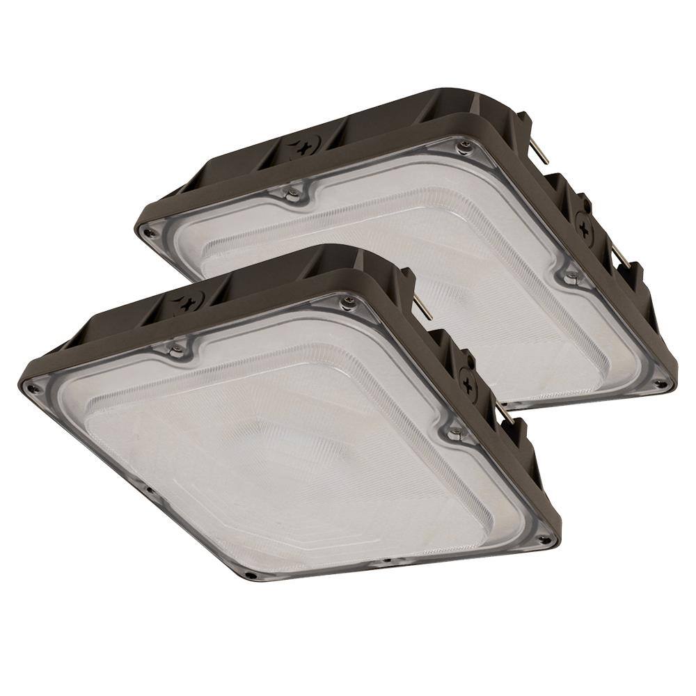 4000 Lumen Integrated LED Selectable 5CCT Bronze Commercial Canopy Flood Light - Hercitys