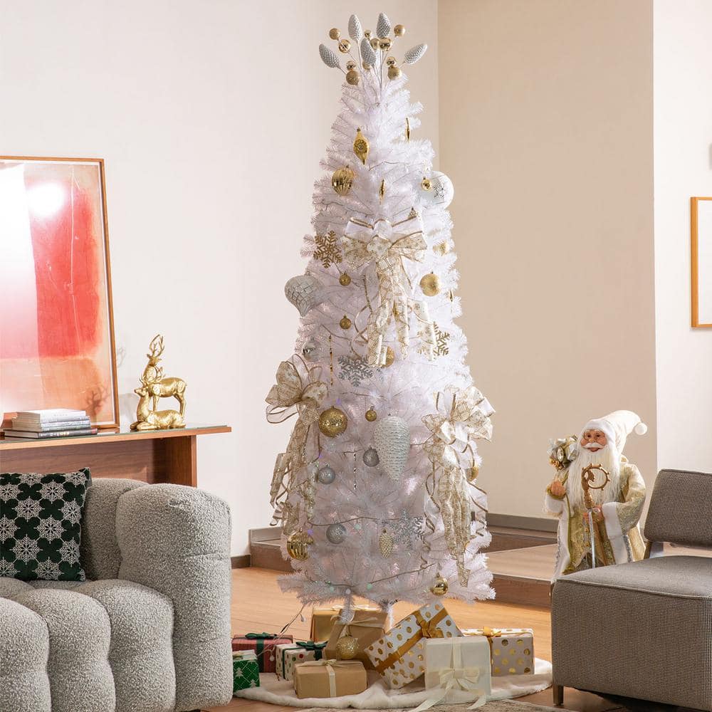 24 in. H Christmas Elegant Silver and Gold Pinecone Picks (Set of 4) - Hercitys