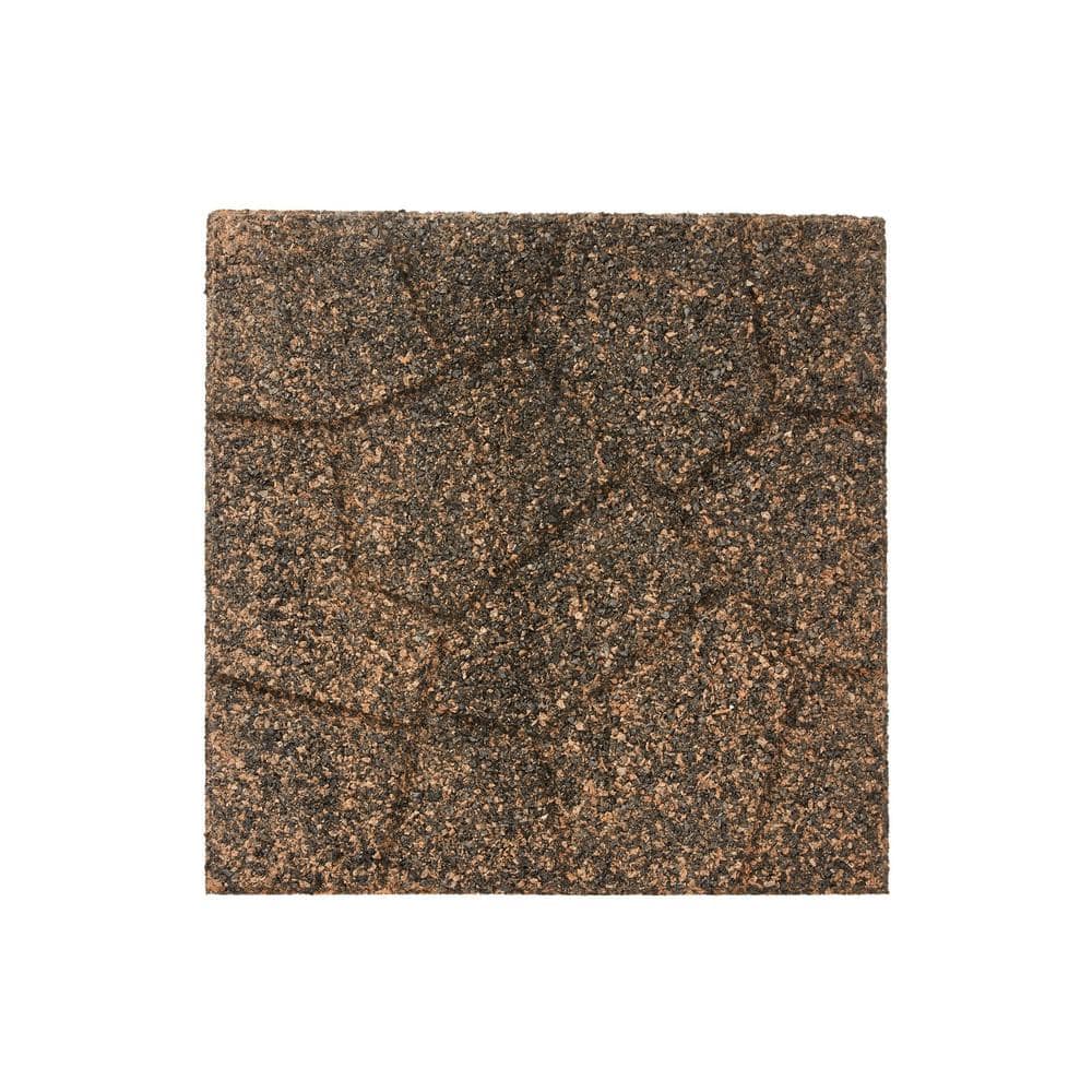 16 in. x 16 in. x 3/4 in. Black/Tan Blended Dual-Sided Rubber Paver (9-Pack) - Hercitys