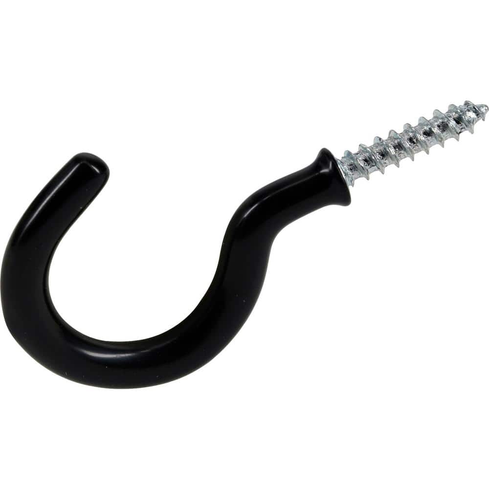 2-1/4 in. Black Vinyl Cup Hook (20-Pack) - Hercitys