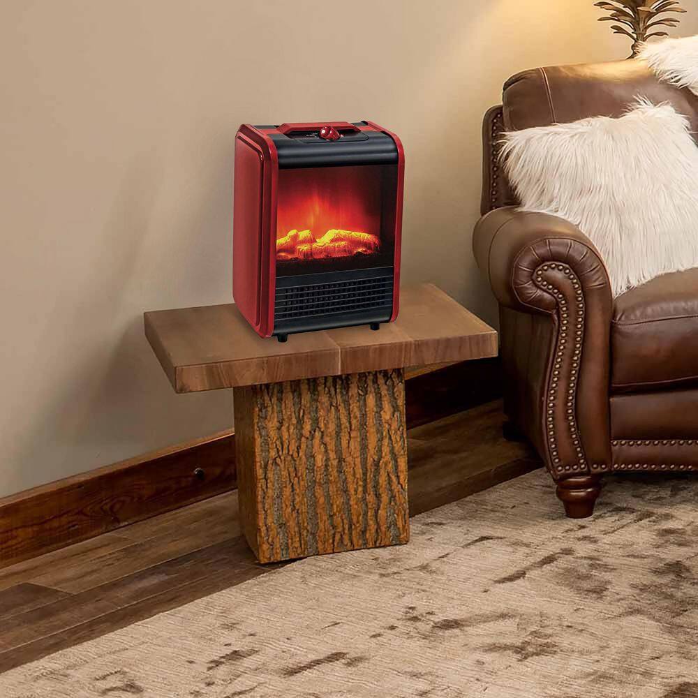 1320-Watt Electric Flame Effect Mini Infrared Electric Fireplace Heater - Hercitys