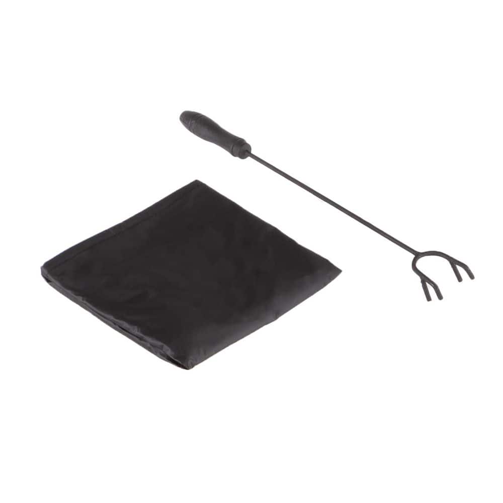 32 in. Steel Square Tile Fire Pit with Cover - Hercitys