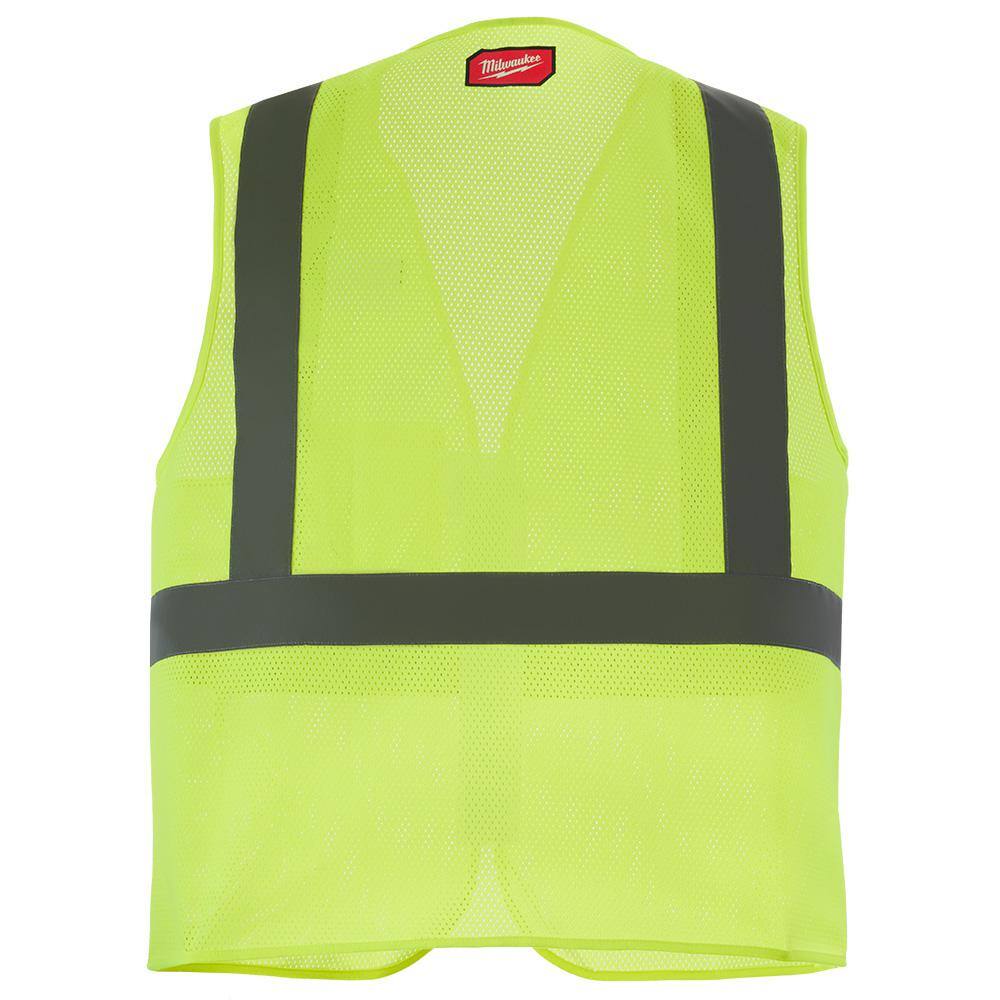 2X-Large/3X-Large Yellow Class 2 High Visibility Mesh One Pocket Safety Vest - Hercitys