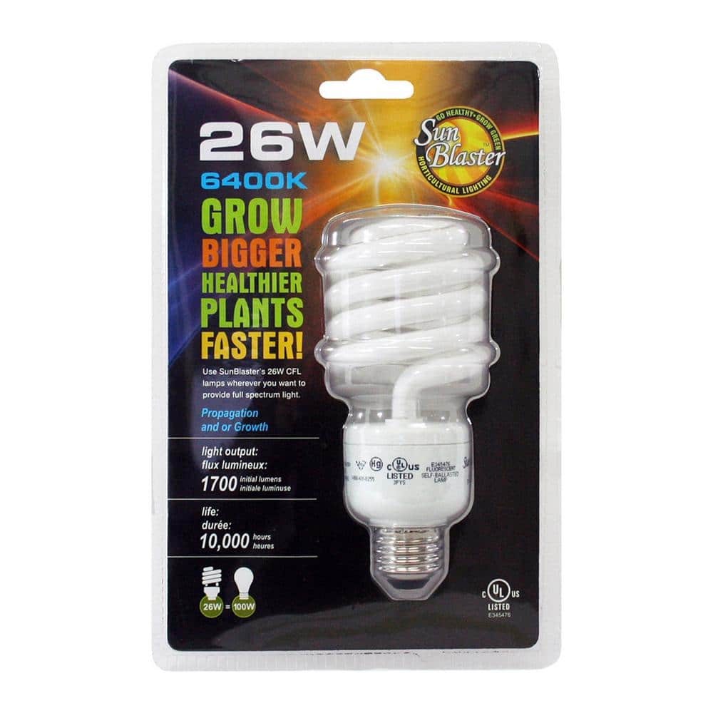 3 in. W x 6 in. D x 10 in. H SL0900156 Fluorescent CFL 6400K Greenhouse Self-Ballasted Light Bulb, 26-Watt - Hercitys