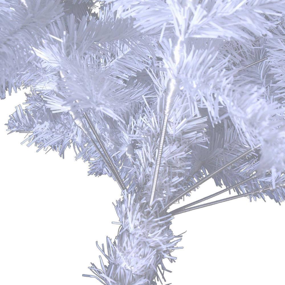 5 ft. White Unlit Full PVC Regular Artificial Christmas Tree with Solid Metal Stand - Hercitys