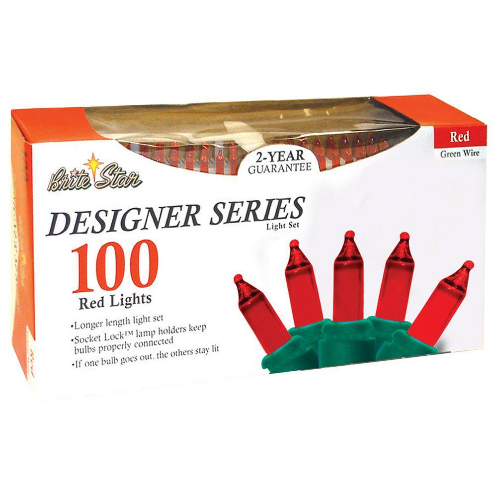 100-Count Designer Series Red Christmas Mini Lights - Hercitys