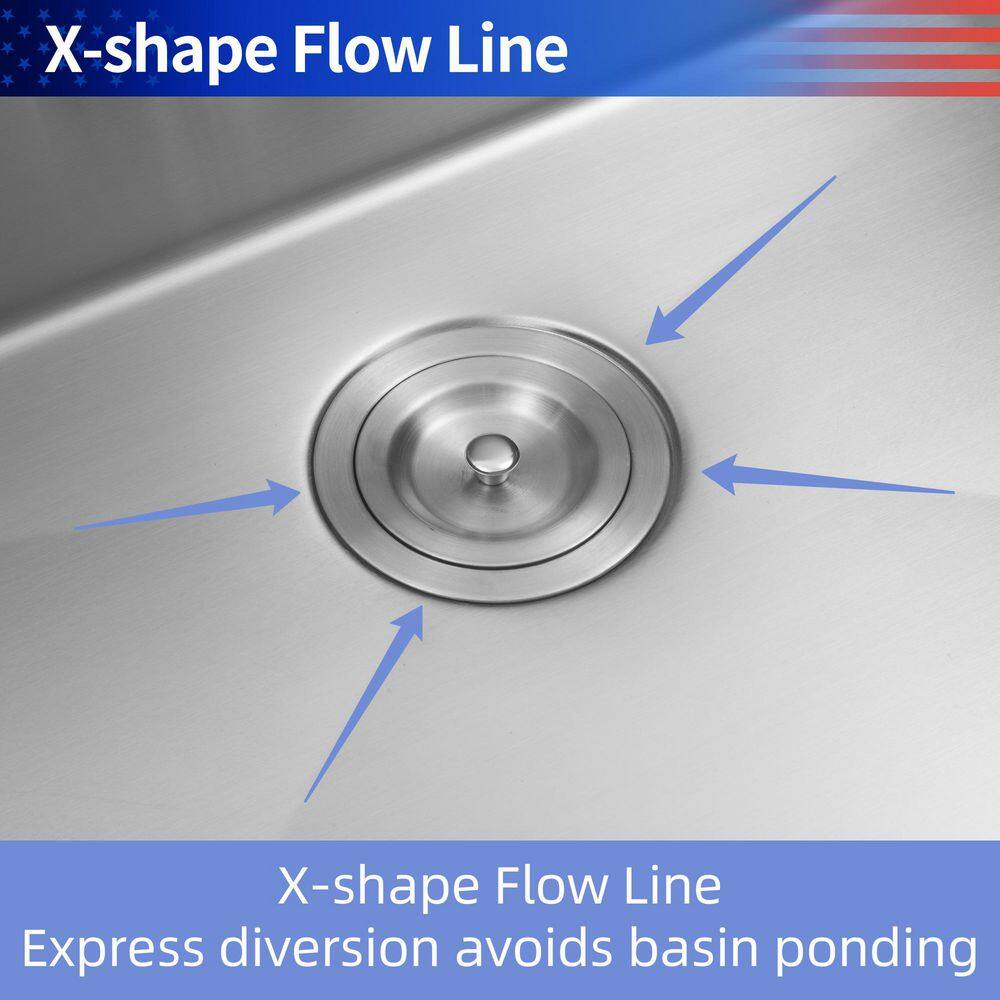 17 in. L x 19 in. W Undermount Single Bowl 16-Gauge Stainless Steel Kitchen Sink in Brushed Nickel - Hercitys