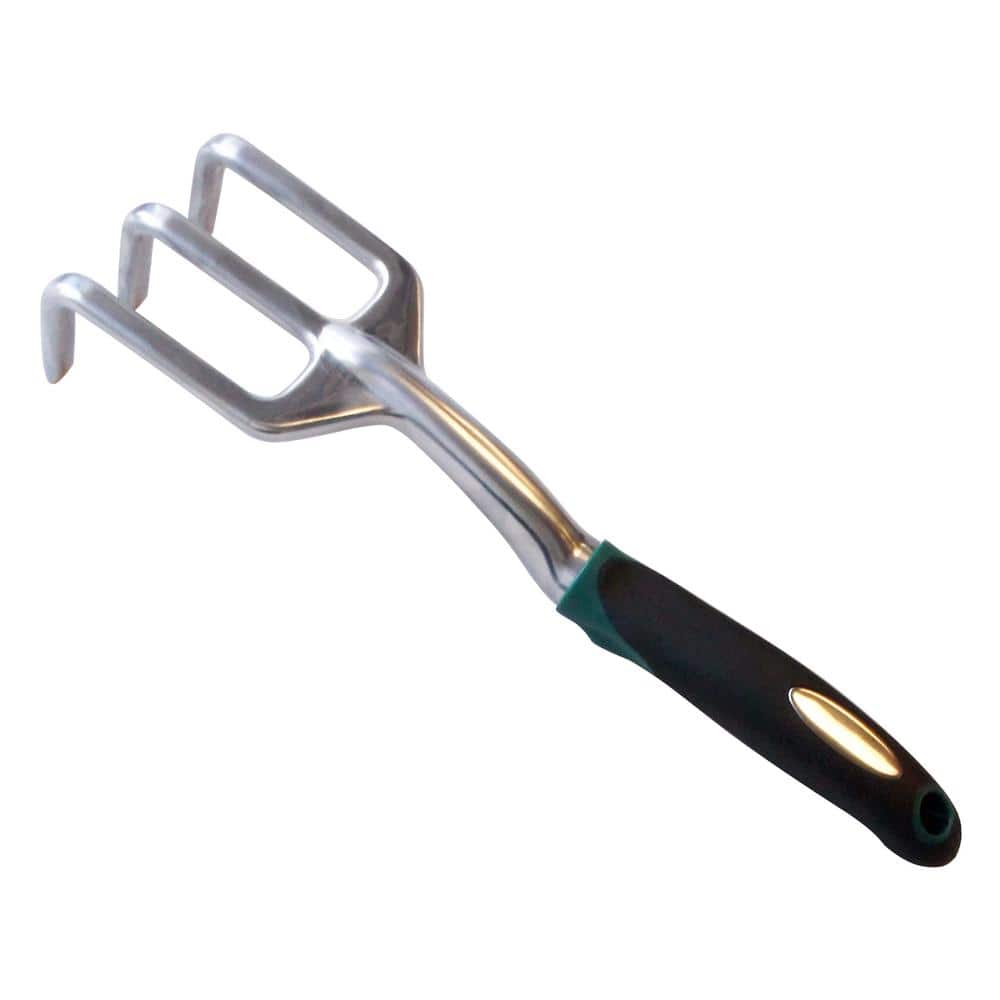 14 in. 3-Prong Polished Aluminum Cultivator Ergonomic Grip (Box of 3) - Hercitys
