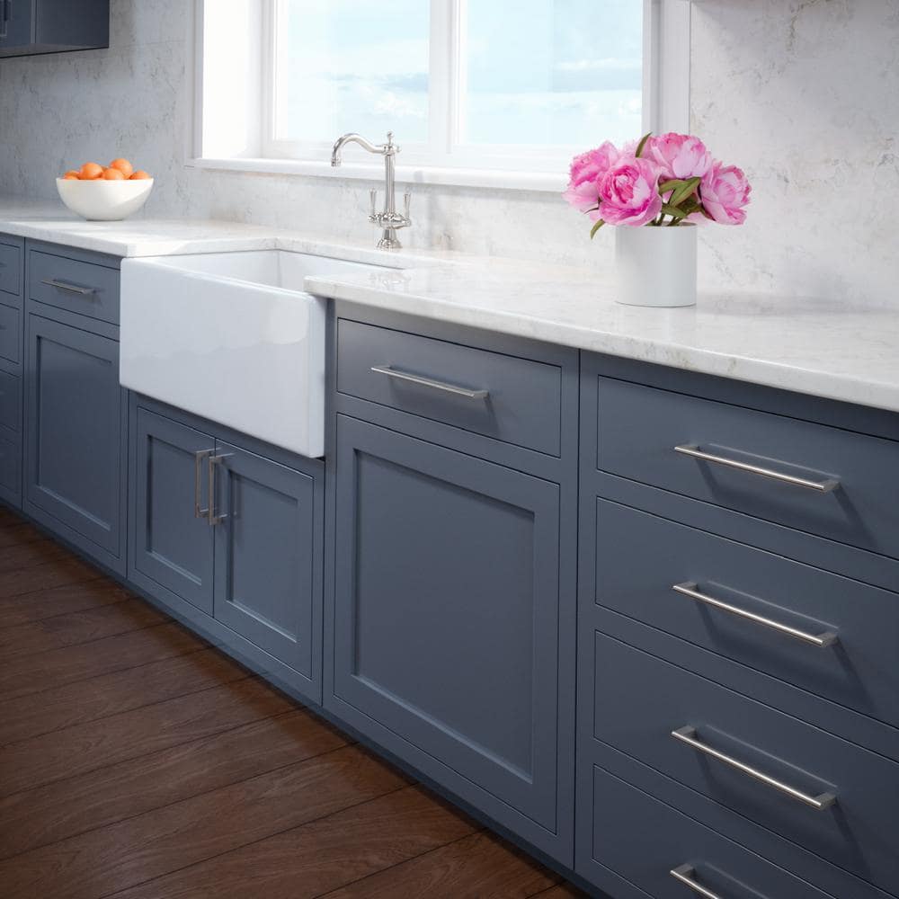 5-Pack Vail 6 in. (152 mm) Center-to-Center Modern Satin Nickel Bar Drawer Pull - Hercitys