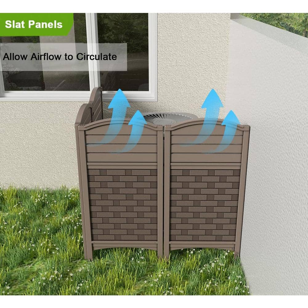 45 in. Plastic Fence Privacy Screen with 4 Panels - Hercitys