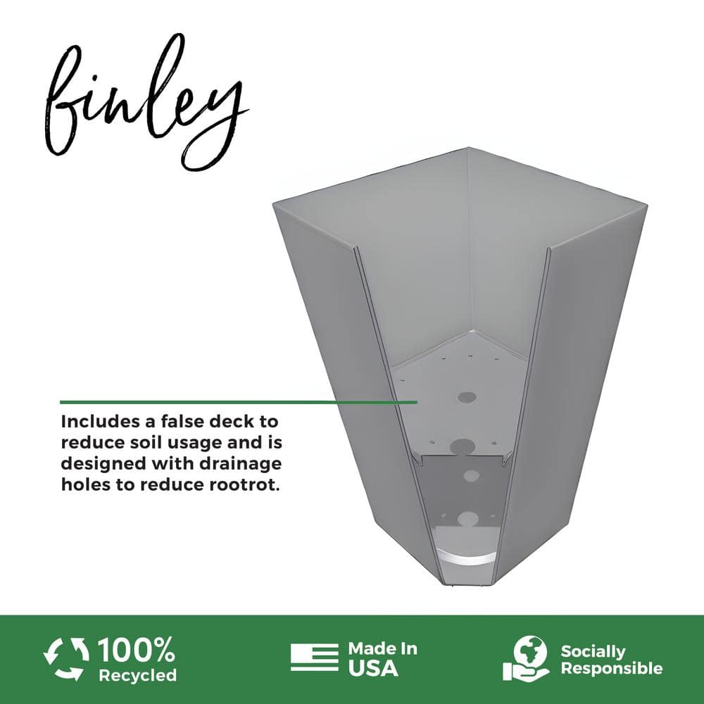 20 in. Finley Tall Square Resin Planter Heather Gray - Hercitys