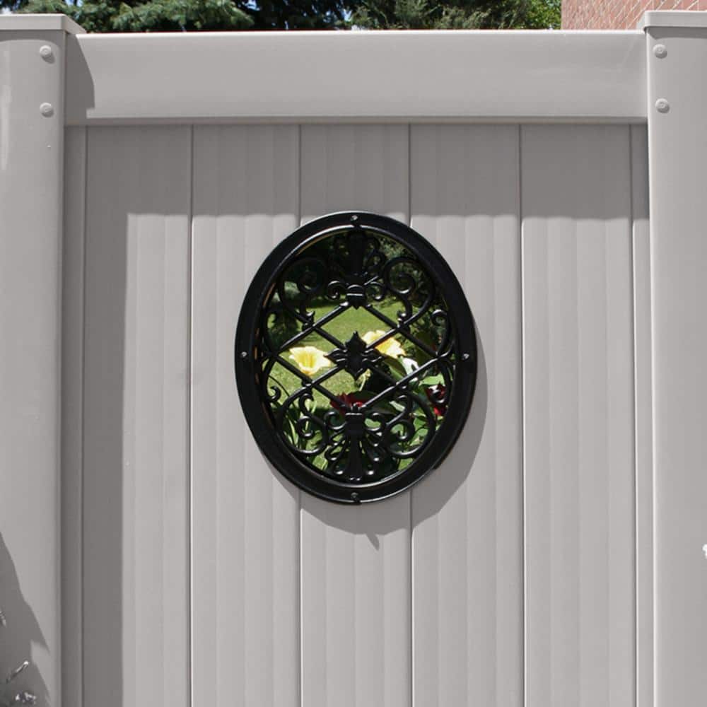 17 in. x 13 in. Oval Wrought Iron Insert for Wooden Gate - Hercitys