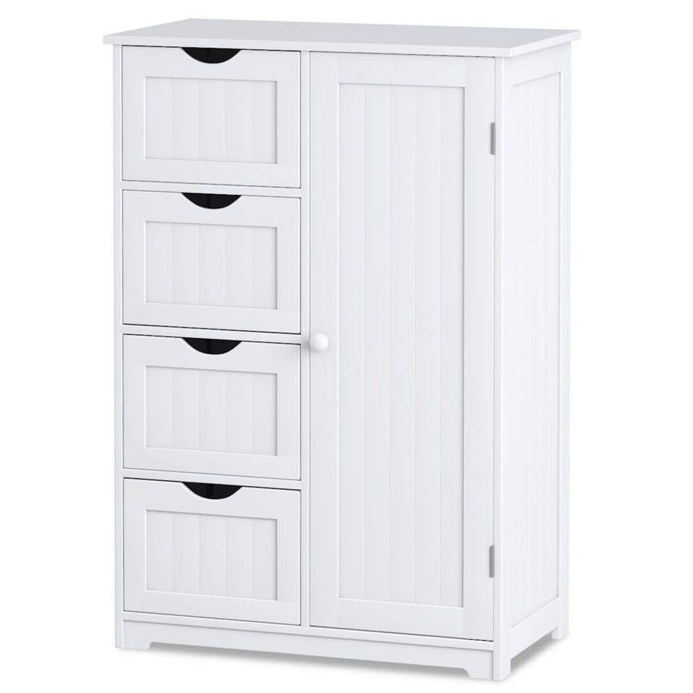 22 in.W x 32 in.H x 12 in.D 4-Gauge 2-Shelves Wooden Freestanding Cabinet in White - Hercitys
