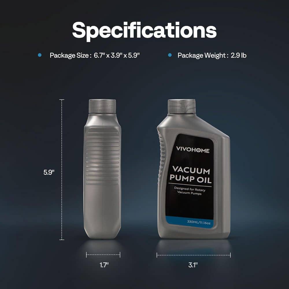 330ml/11. 16 oz. Premium Vacuum Pump Oil, High Viscosity and Low Moisture (4 Pack) - Hercitys