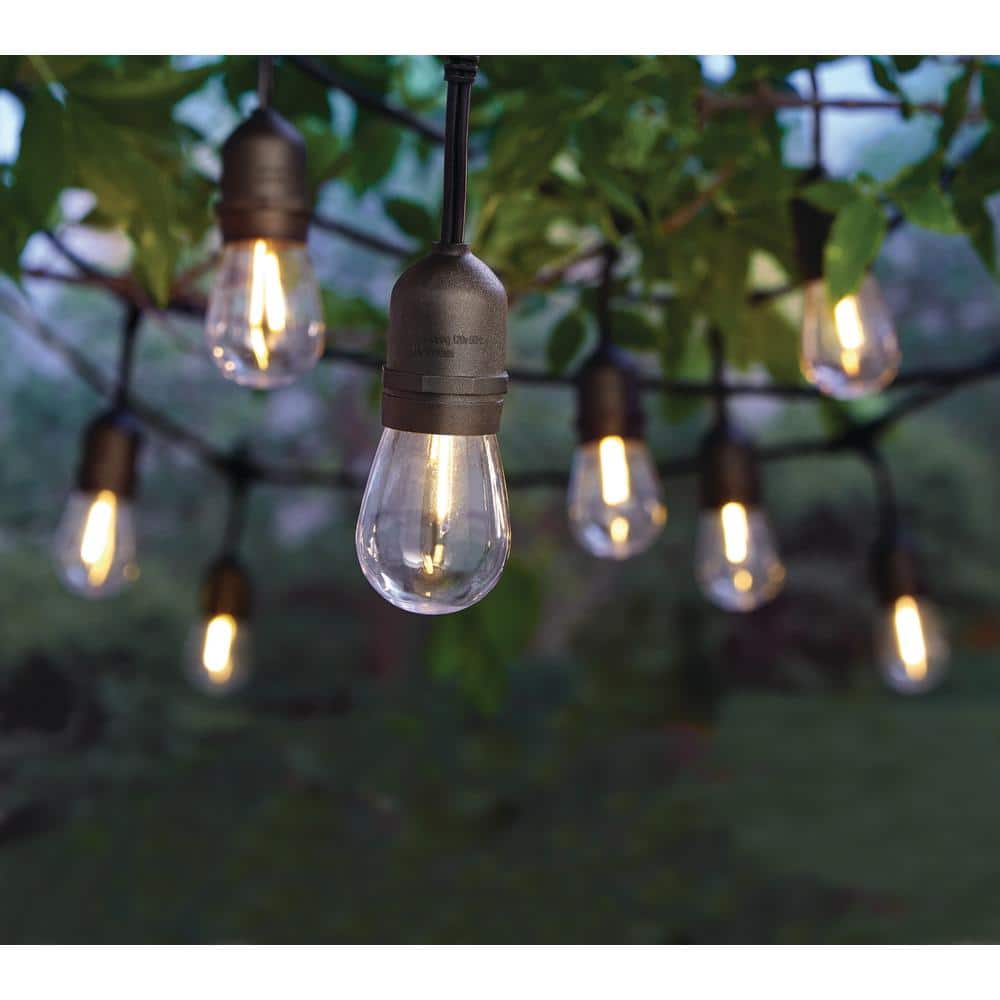 12-Light 24 ft. Plug-in Indoor/Outdoor Edison String Light with S14 Single Filament LED Bulbs - Hercitys