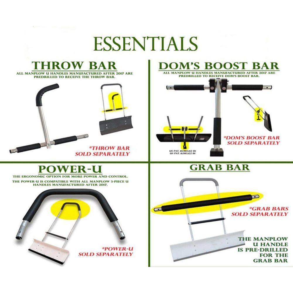 48 in. U-Shaped Metal Handle and Aluminum Blade Snow Shovel -Silver - Hercitys