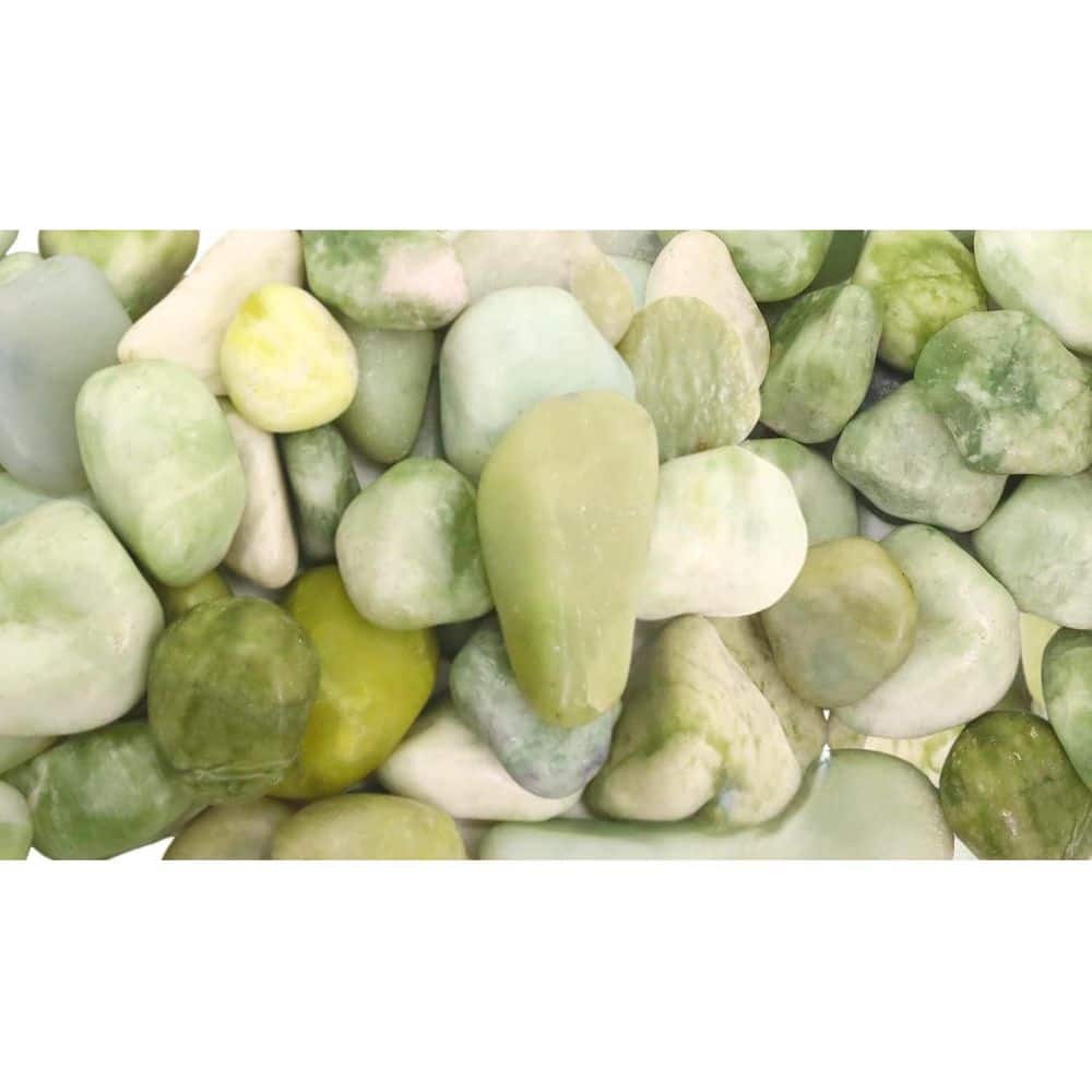 1-2 in. Jade River Rocks Landscaping-Polished Pebbles for Plants-Garden Decorative Stones, 20 lbs. Bag - Hercitys