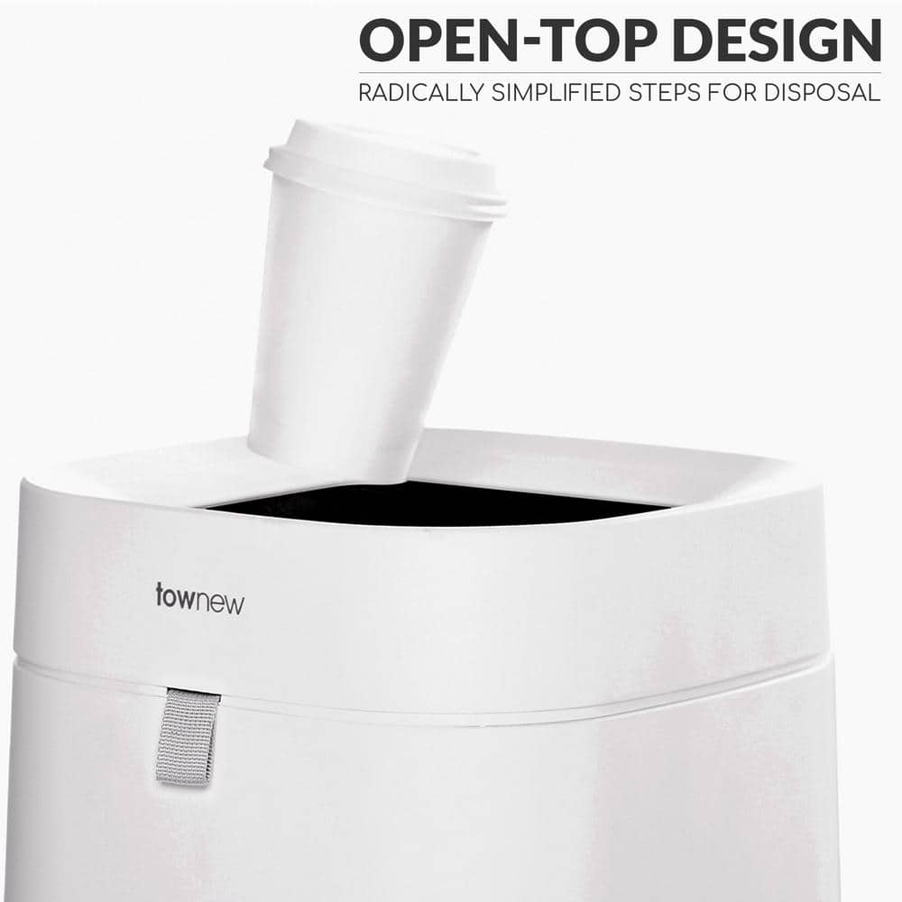 4.4 Gal. White Air Lite Smart Trash Can - Hercitys