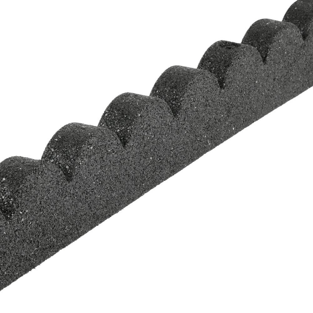 48 in. x 2 in. x 4 in. Gray SmartLoc Scallop Rubber Landscape Edging (36-Pack) - Hercitys