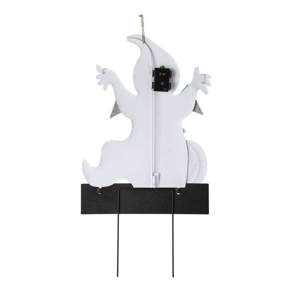 32 in. H Lighted Halloween Metal Ghost Yard Stake - Hercitys