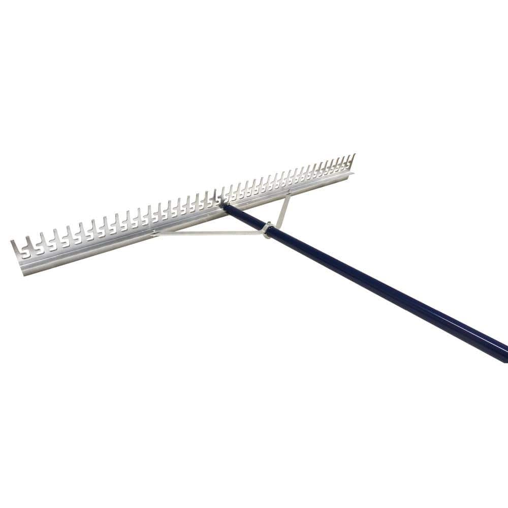 48 in. Commercial-Grade Screening Rake for Beach and Lawn Care with 66 in. Handle - Hercitys
