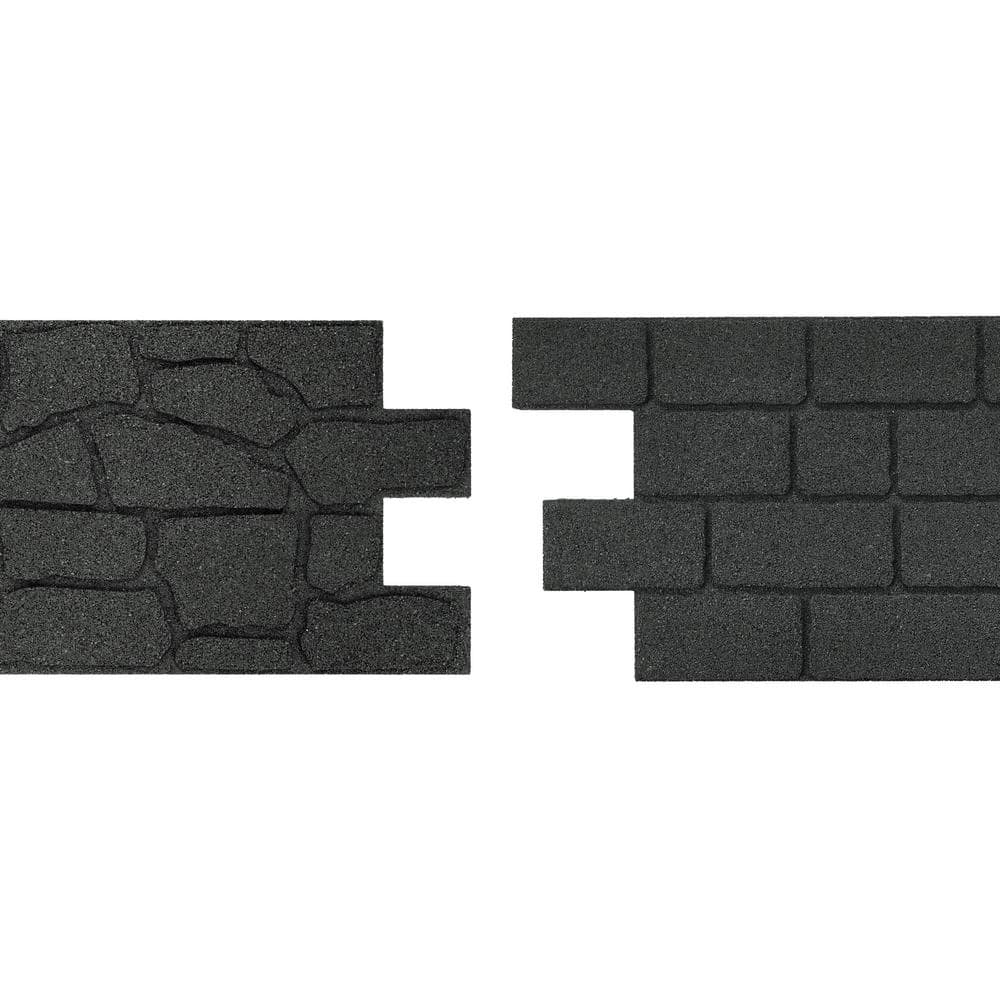 24 in. x 12 in. x 5/8 in. Black Interlocking Dual-Sided Rubber Paver (9-Pack) - Hercitys