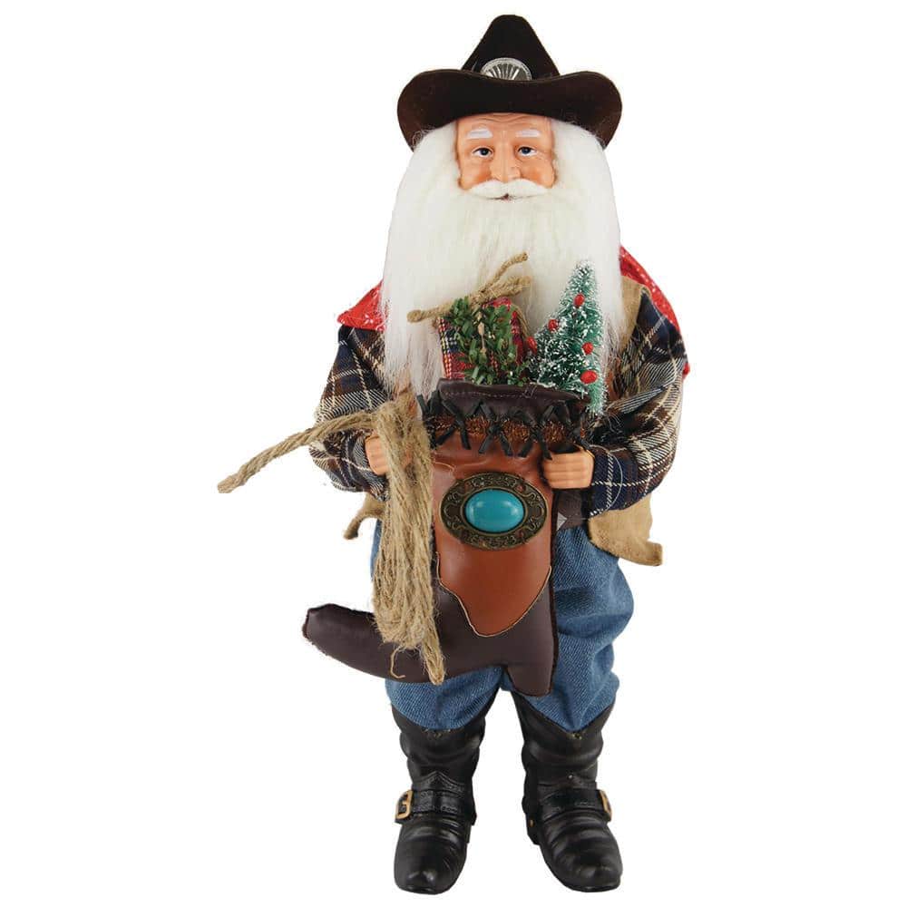 15 in. Christmas Cowboy Santa with Boot Stocking - Hercitys