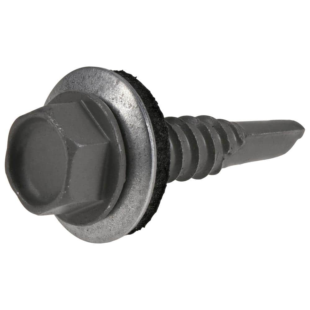 3-Pack #12 x 1 in. Flange Hex Head Hex Drive Self-Drilling Screw with Neoprene Washer (3 lb / 240-Piece) - Hercitys