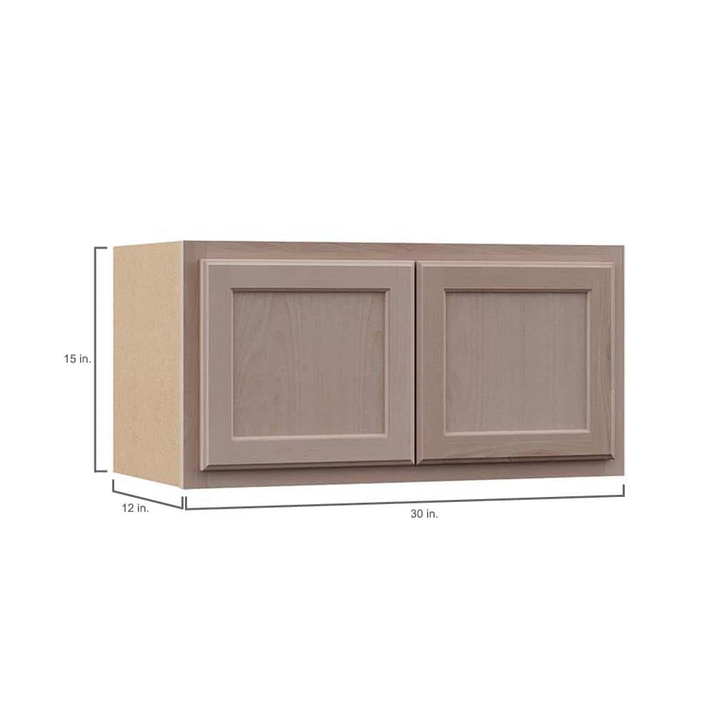 30 in. W x 12 in. D x 15 in. H Assembled Wall Bridge Kitchen Cabinet in Unfinished with Recessed Panel - Hercitys