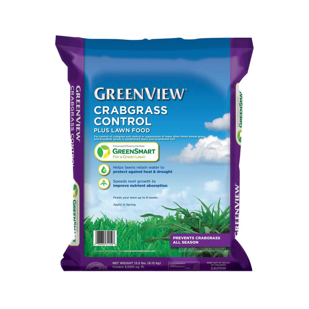 13.5 lbs. Crabgrass Control Plus Lawn Food, Covers 5,000 sq. ft. (26-0-4) - Hercitys