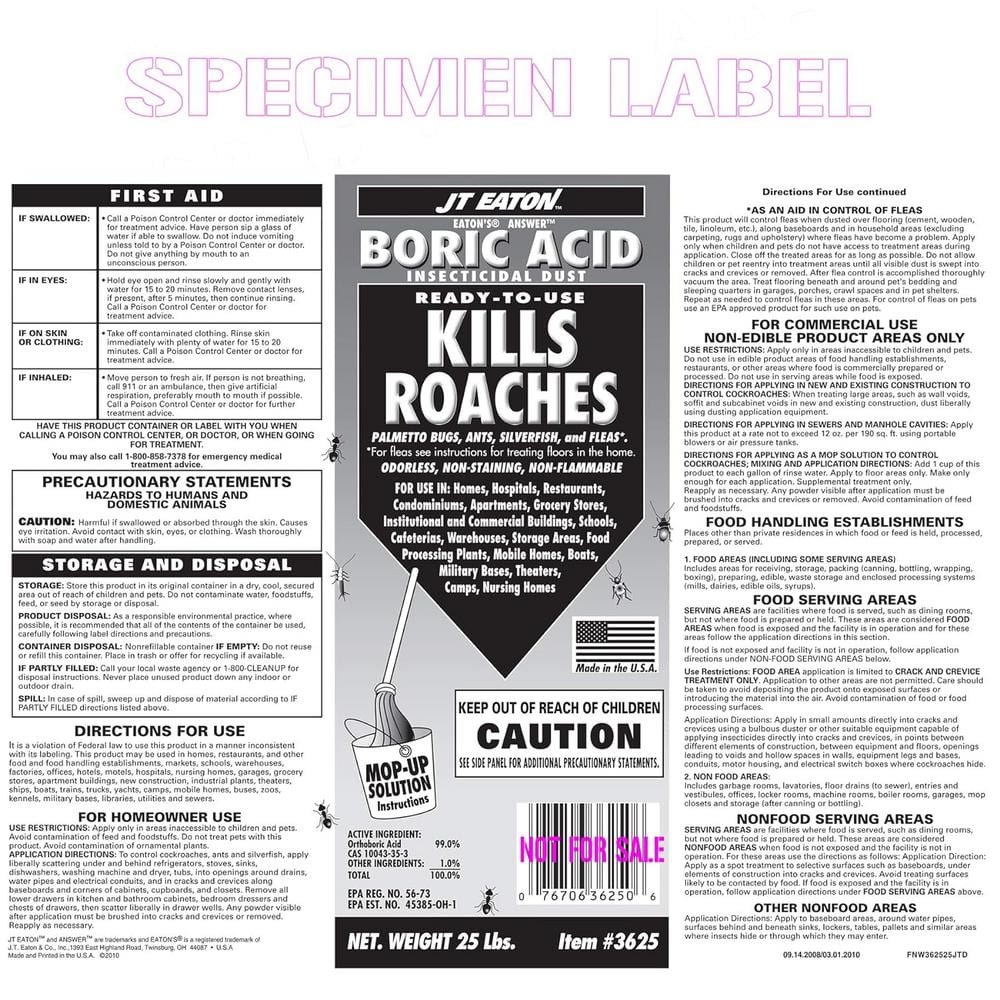 25 lb. Boric Acid Insecticidal Dust in Resealable Pail - Hercitys