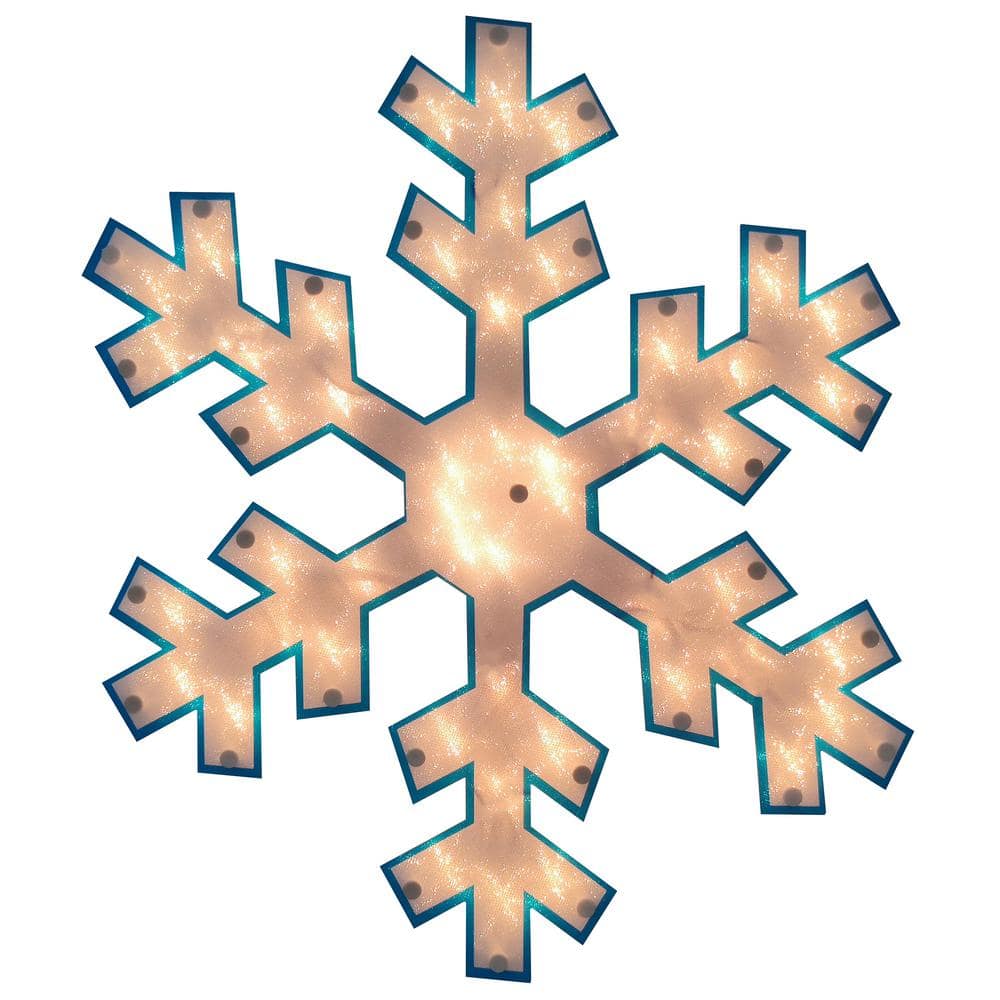 16.75 in. Lighted Snowflake Christmas Window Silhouette Decoration - Hercitys