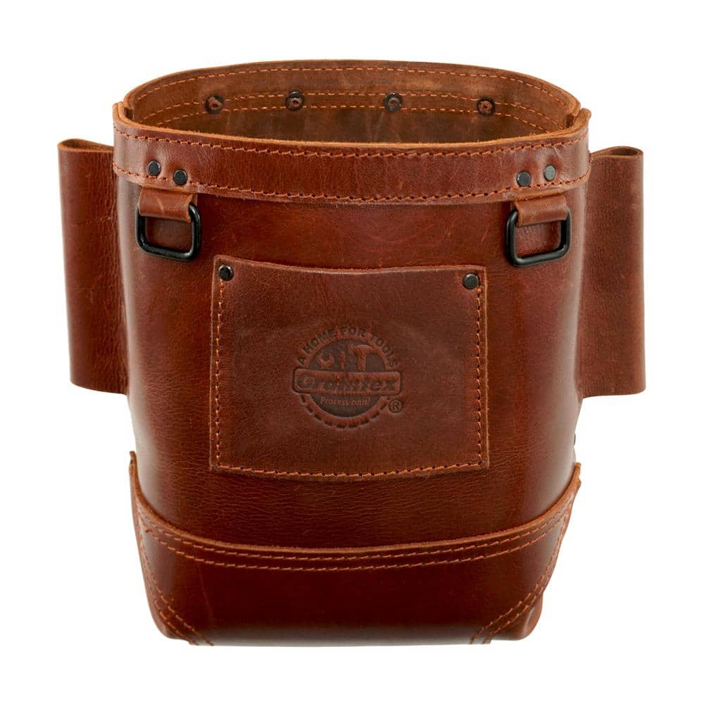 5 in. Large Pocket Nut and Bolt Tool Bag with Tunnel Loops for Belt in Heavy-Duty Canvas - Hercitys