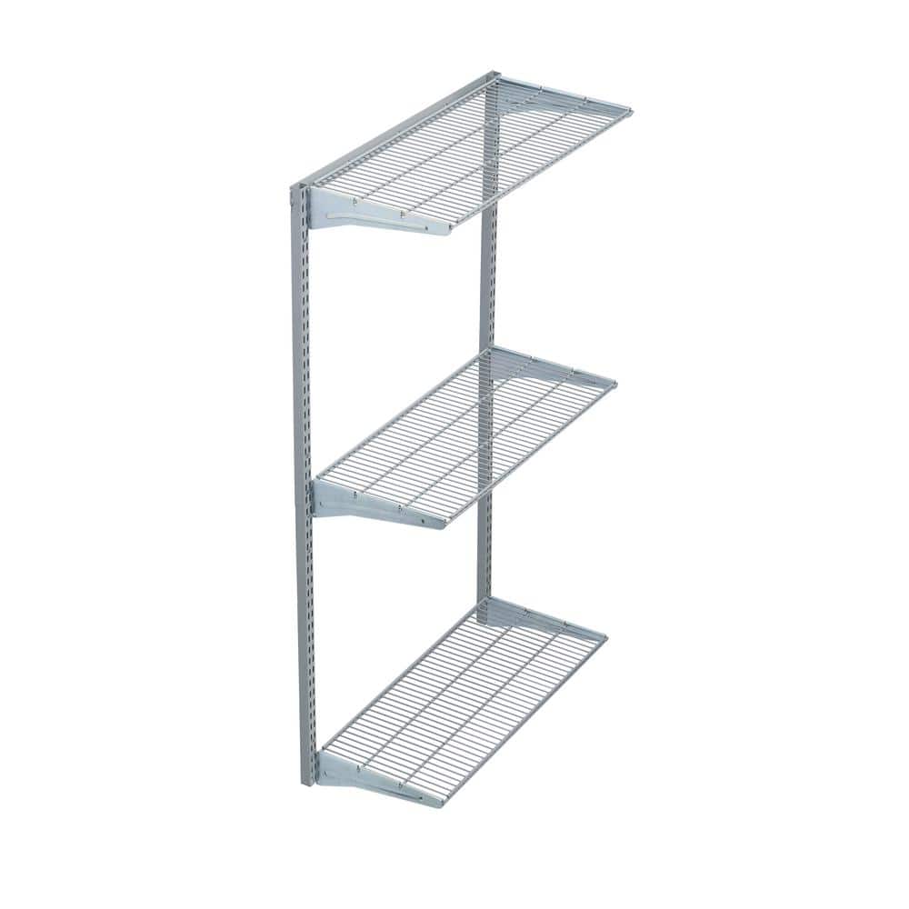 16 in. x 63 in. Steel Garage Wall Shelving in Gray - Hercitys