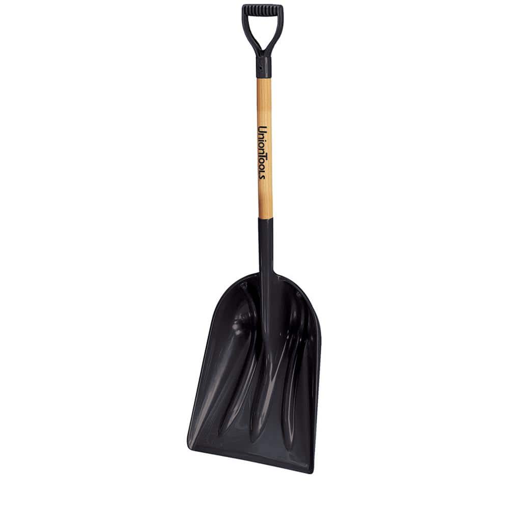 21.61 in. Wood Handle and Plastic Blade D-Grip Snow Shovel Scoop - Hercitys