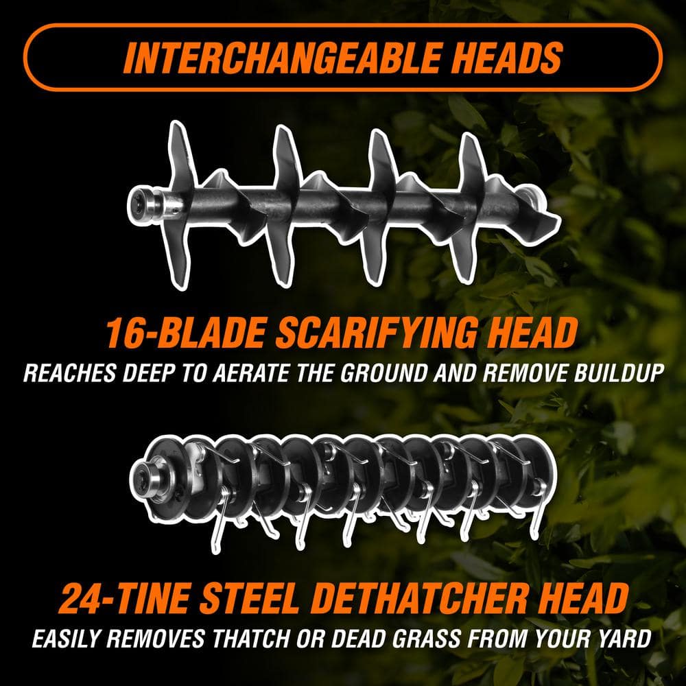 15 in. 13 Amp 2-in-1 Electric Dethatcher and Scarifier with Collection Bag - Hercitys