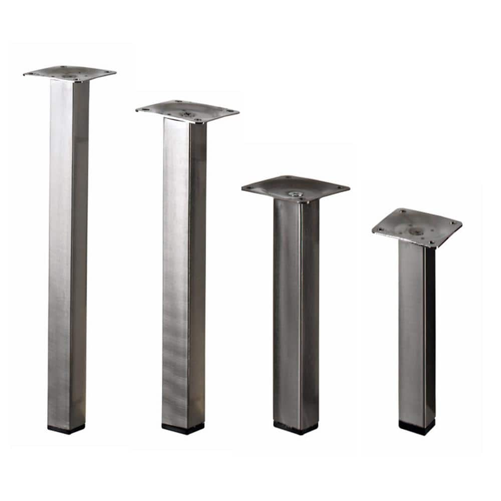3.9 in. Stainless Steel Square Table Leg Set (Set of 4) - Hercitys