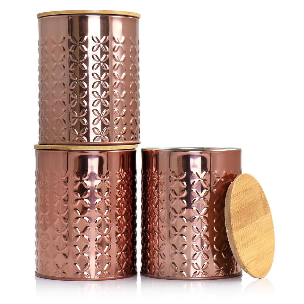 3-Piece Aluminum Canister Set in Copper - Hercitys