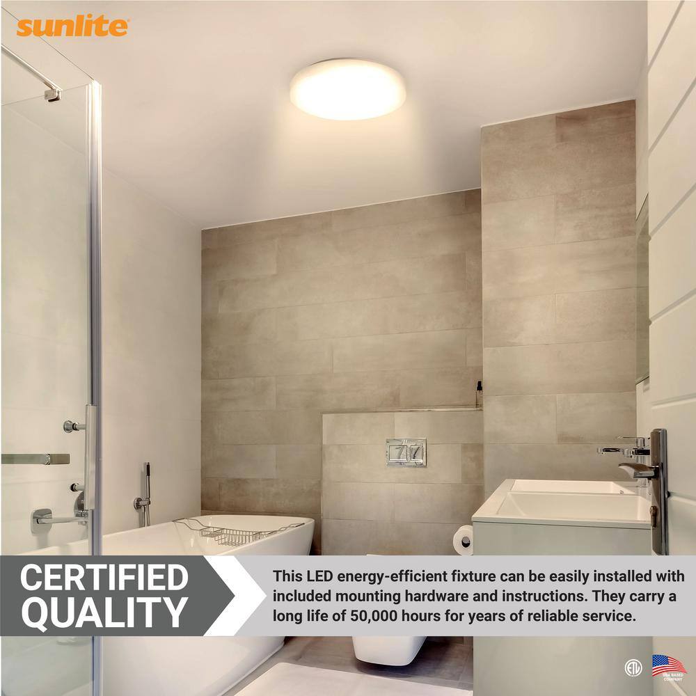 14 in. 16-Watt Shaded White Integrated LED Flush Mount with Acrylic Frosted Shade - Hercitys