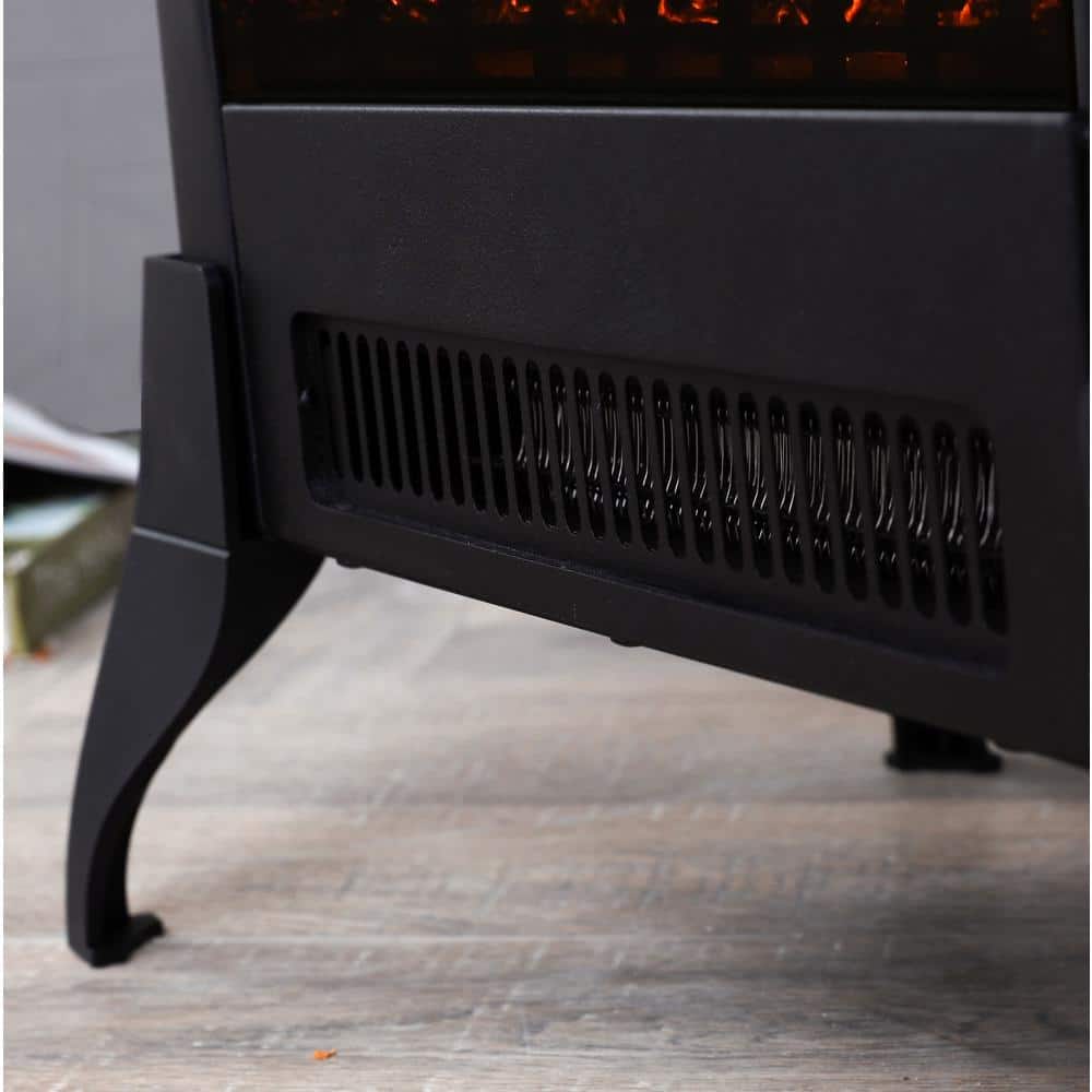 15 in. Freestanding Electric Fireplace in Black - Hercitys