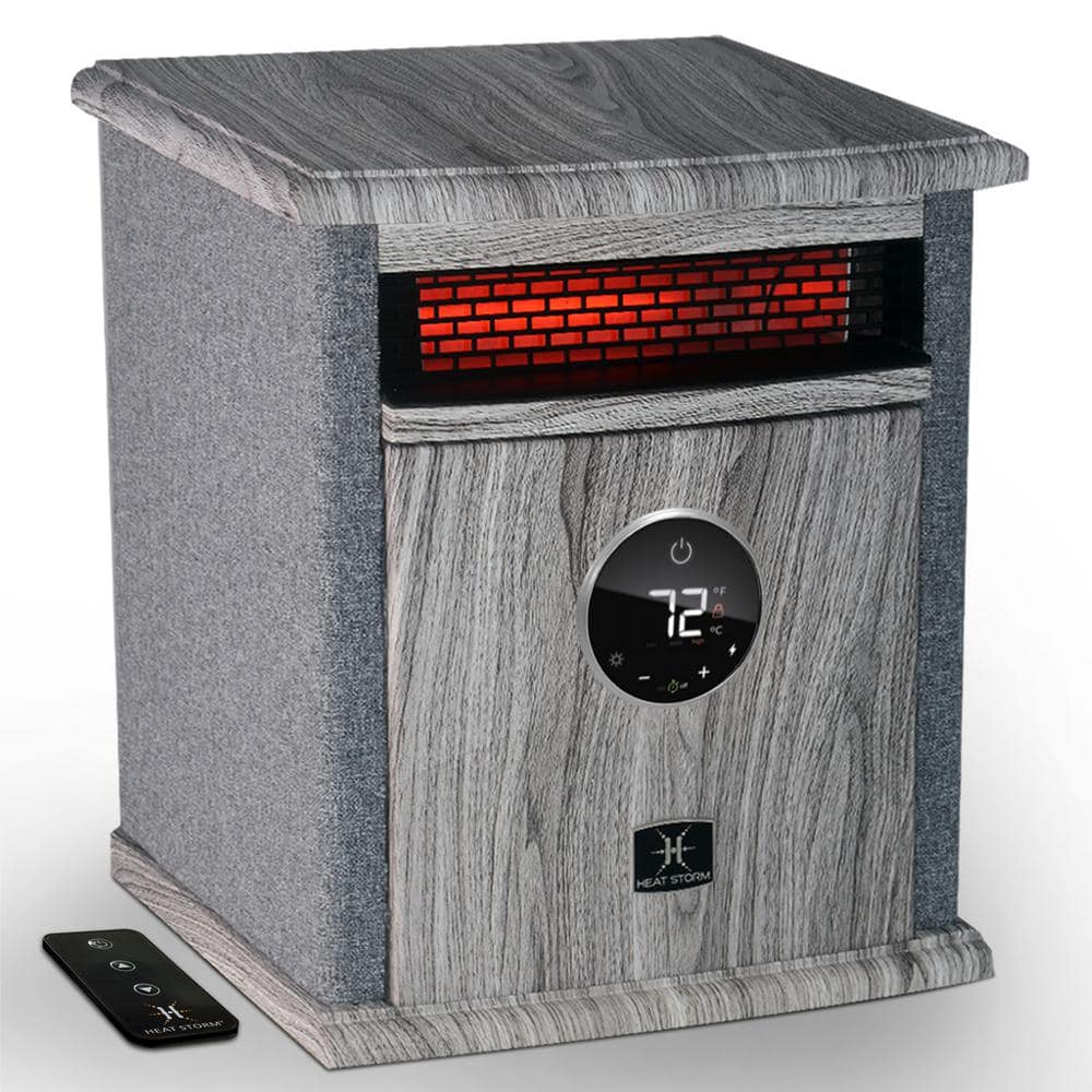 1500-Watt Logan Deluxe Portable Electric Infrared Space Heater in Grey - Hercitys