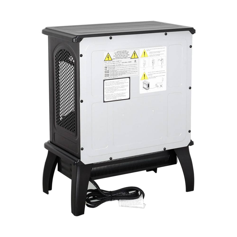 18 in. 400 sq. ft. 3D Flame Electric Stove in Black with Remote Control - Hercitys