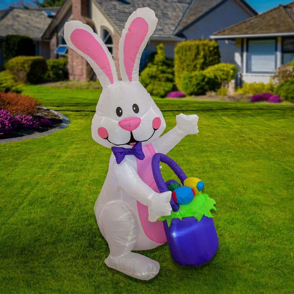 4 ft. Inflatable Bunny with Easter Basket - Hercitys