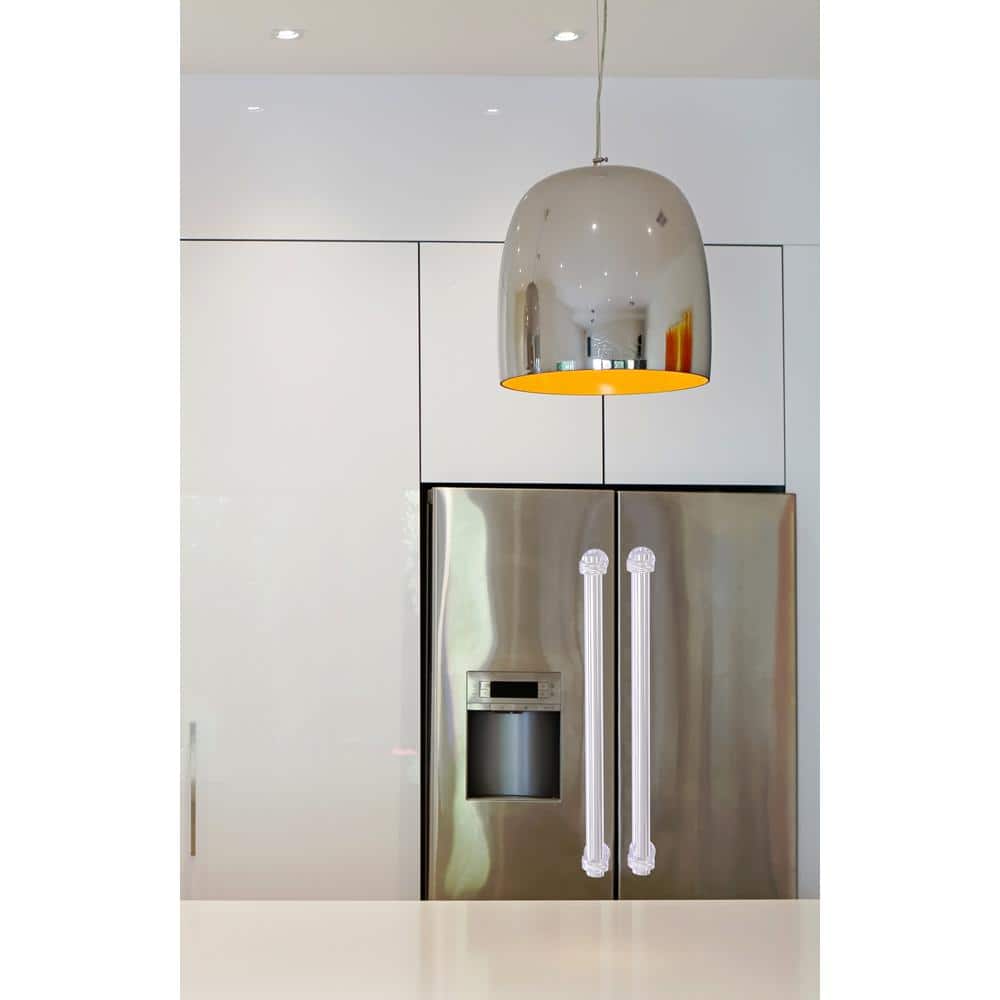 18 in. Center-to-Center Refrigerator Pull in Satin Brass - Hercitys